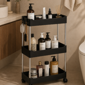 Rolling Bathroom Storage Shelves